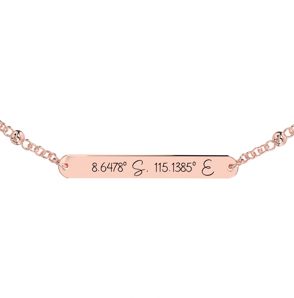 Coordinate Engraved Anklet/Bracelet media 8