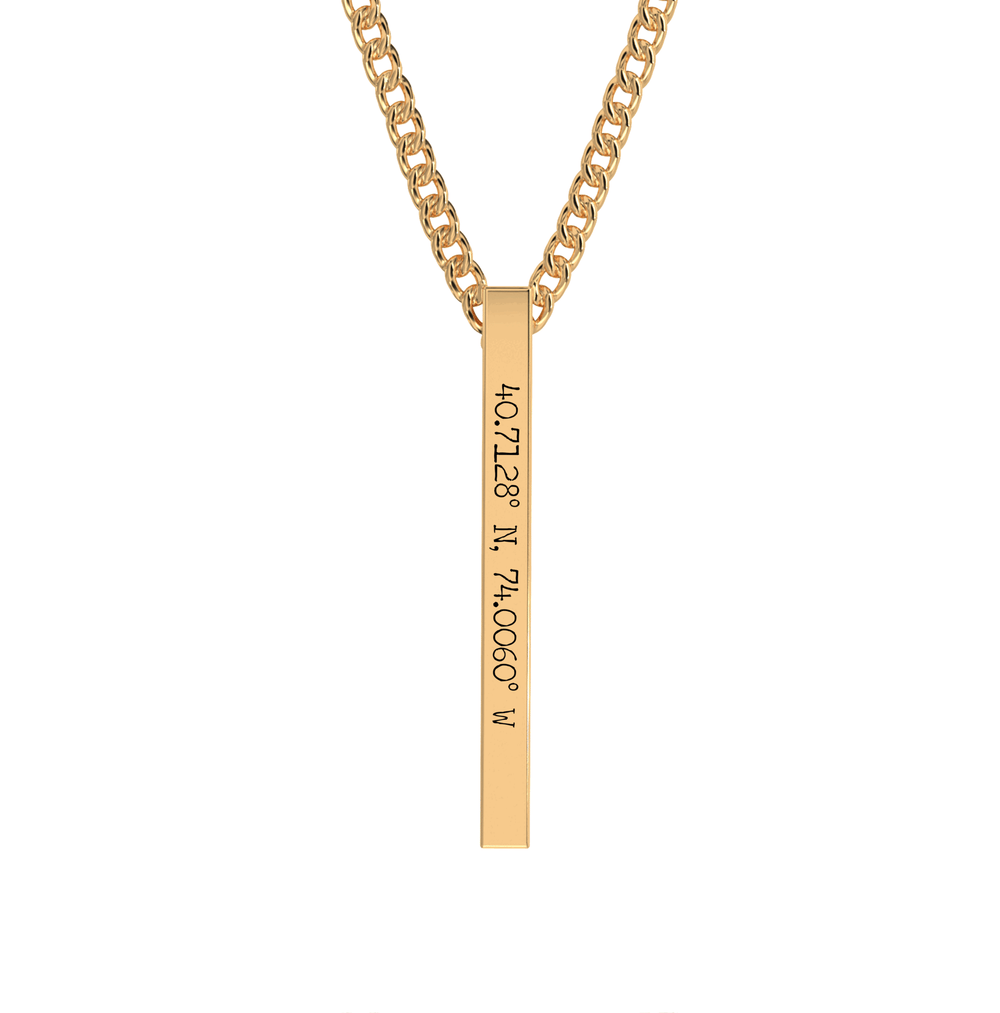 Coordinate Engraved Bar Necklace media 8