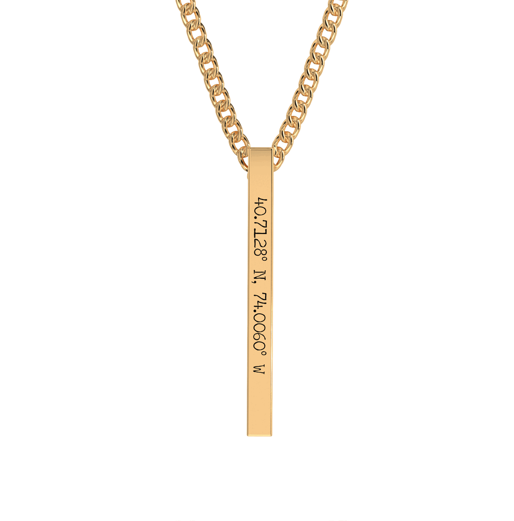 Coordinate Engraved Bar Necklace media 8