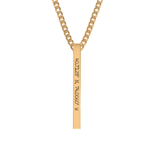 Coordinate Engraved Bar Necklace media 8