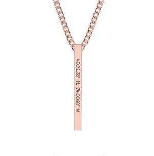 Coordinate Engraved Bar Necklace media 5
