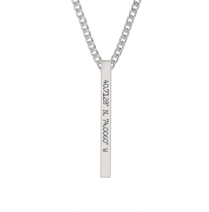 Coordinate Engraved Bar Necklace media 9