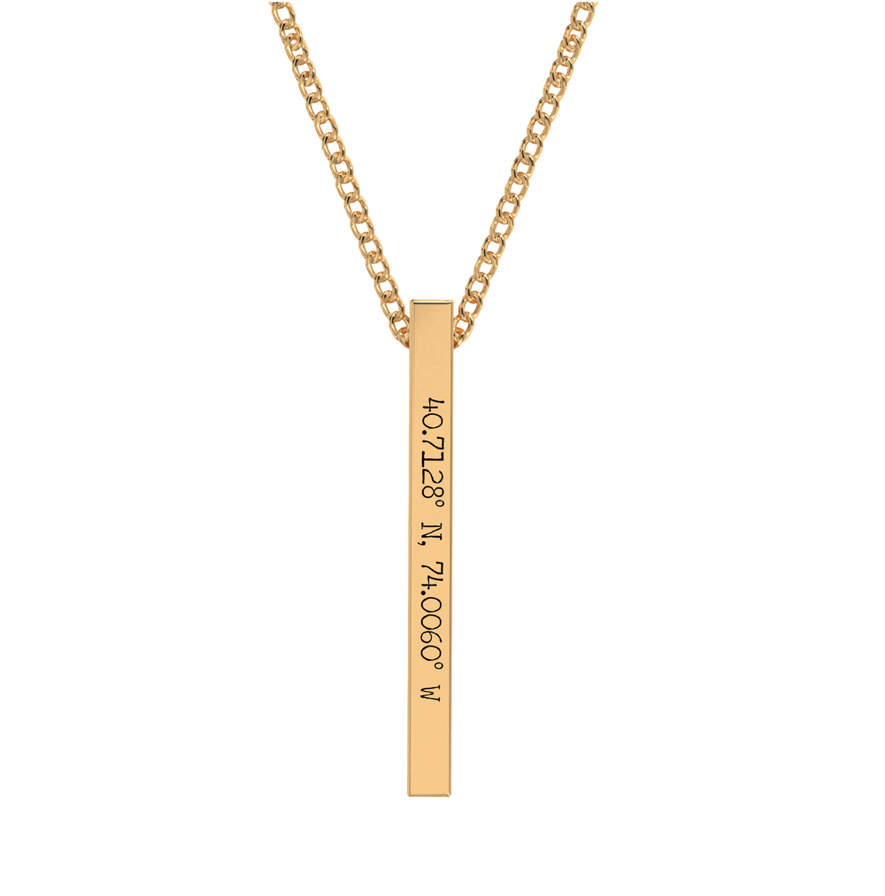 Coordinate Engraved Bar Necklace media 7