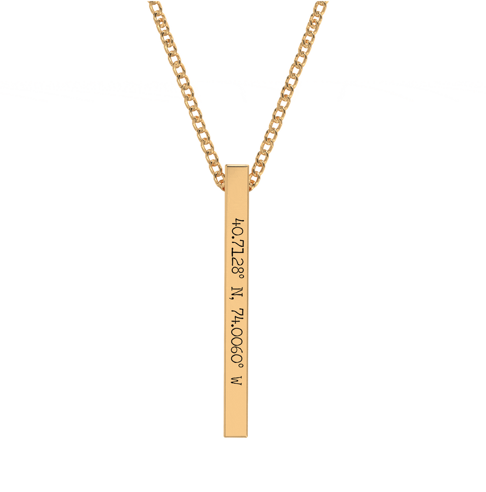 Coordinate Engraved Bar Necklace media 7