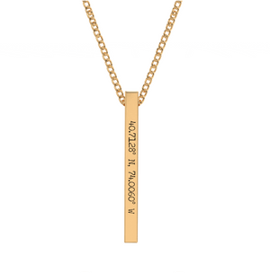 Coordinate Engraved Bar Necklace media 7