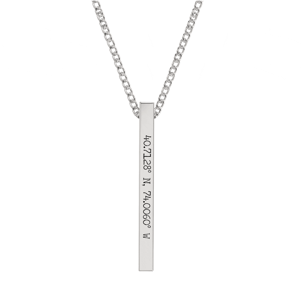Coordinate Engraved Bar Necklace media 6