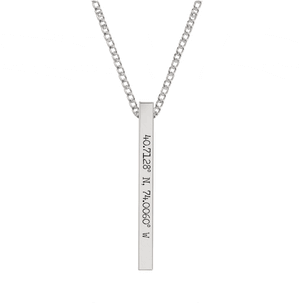 Coordinate Engraved Bar Necklace media 6