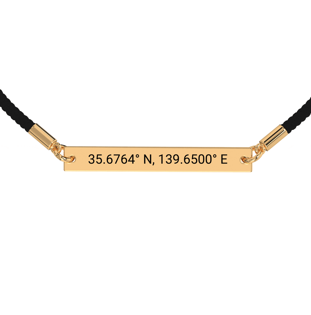 Coordinate Engraved Rope Bracelet media 3
