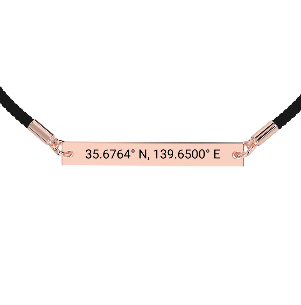 Coordinate Engraved Rope Bracelet media 4