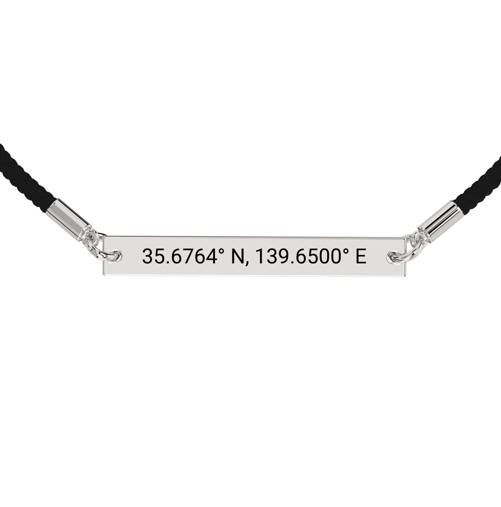 Coordinate Engraved Rope Bracelet media 1