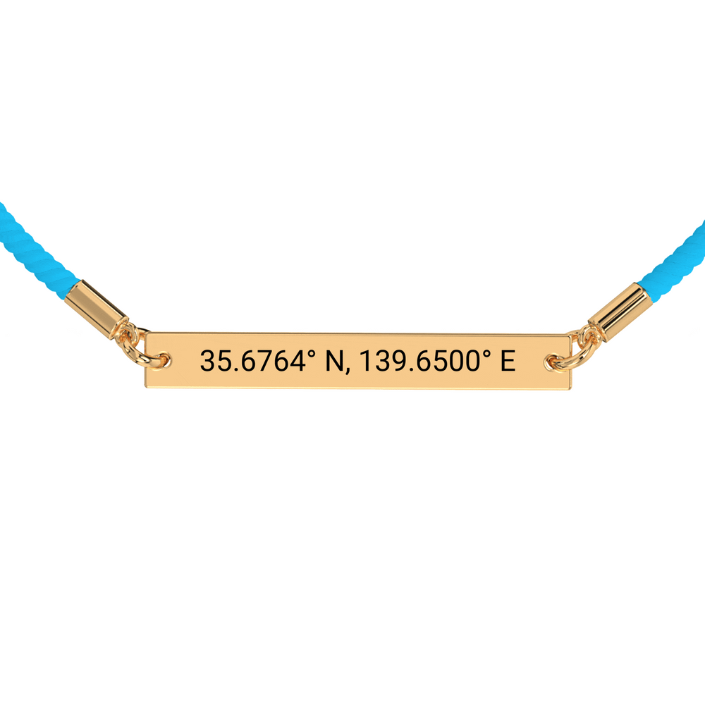 Coordinate Engraved Rope Bracelet media 14
