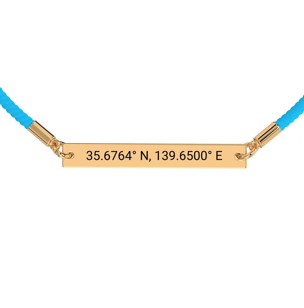 Coordinate Engraved Rope Bracelet media 16