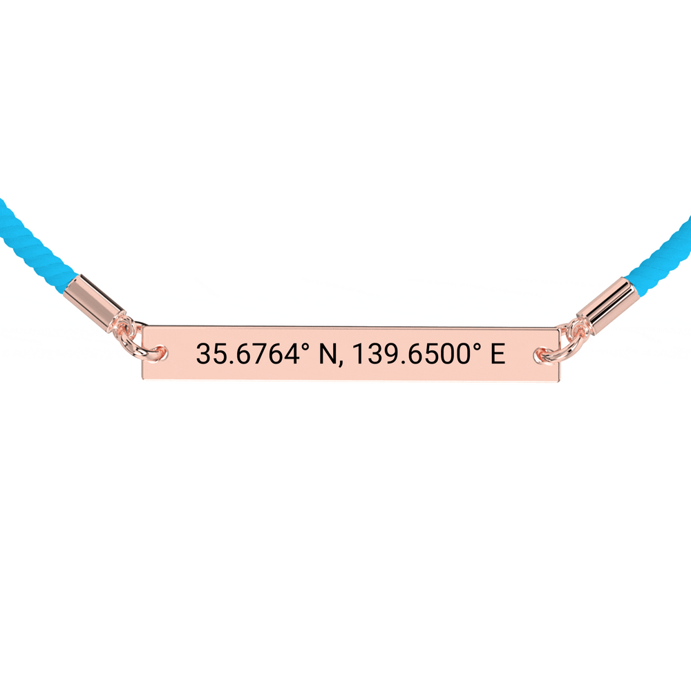 Coordinate Engraved Rope Bracelet media 15