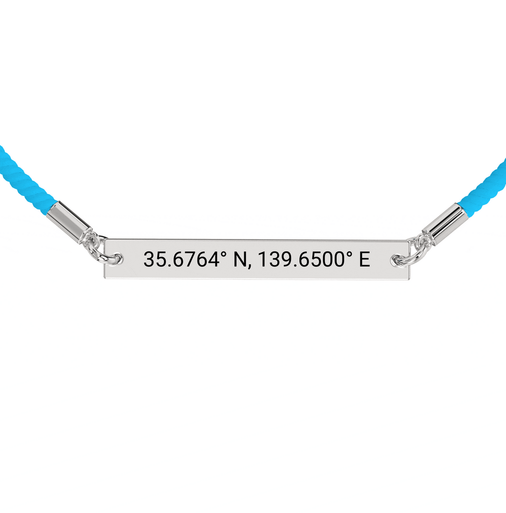 Coordinate Engraved Rope Bracelet media 16