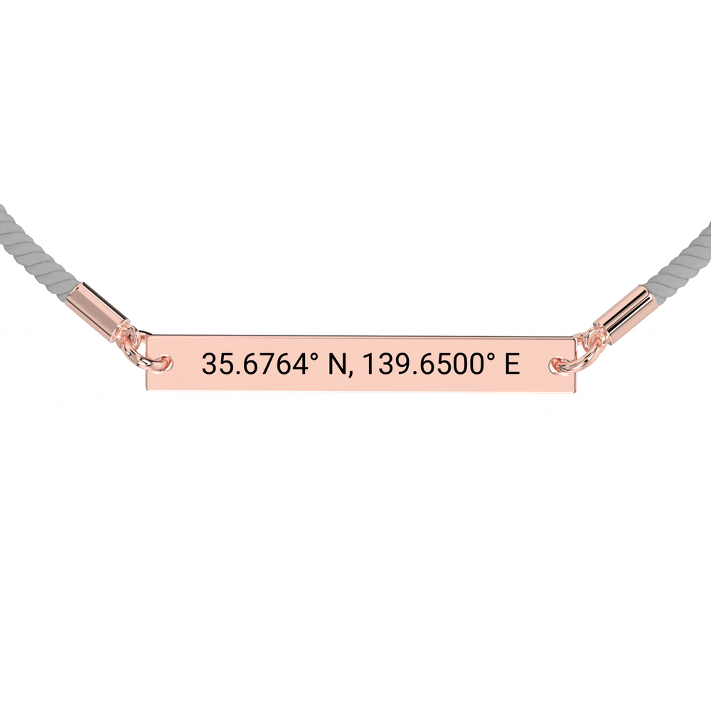 Coordinate Engraved Rope Bracelet media 9