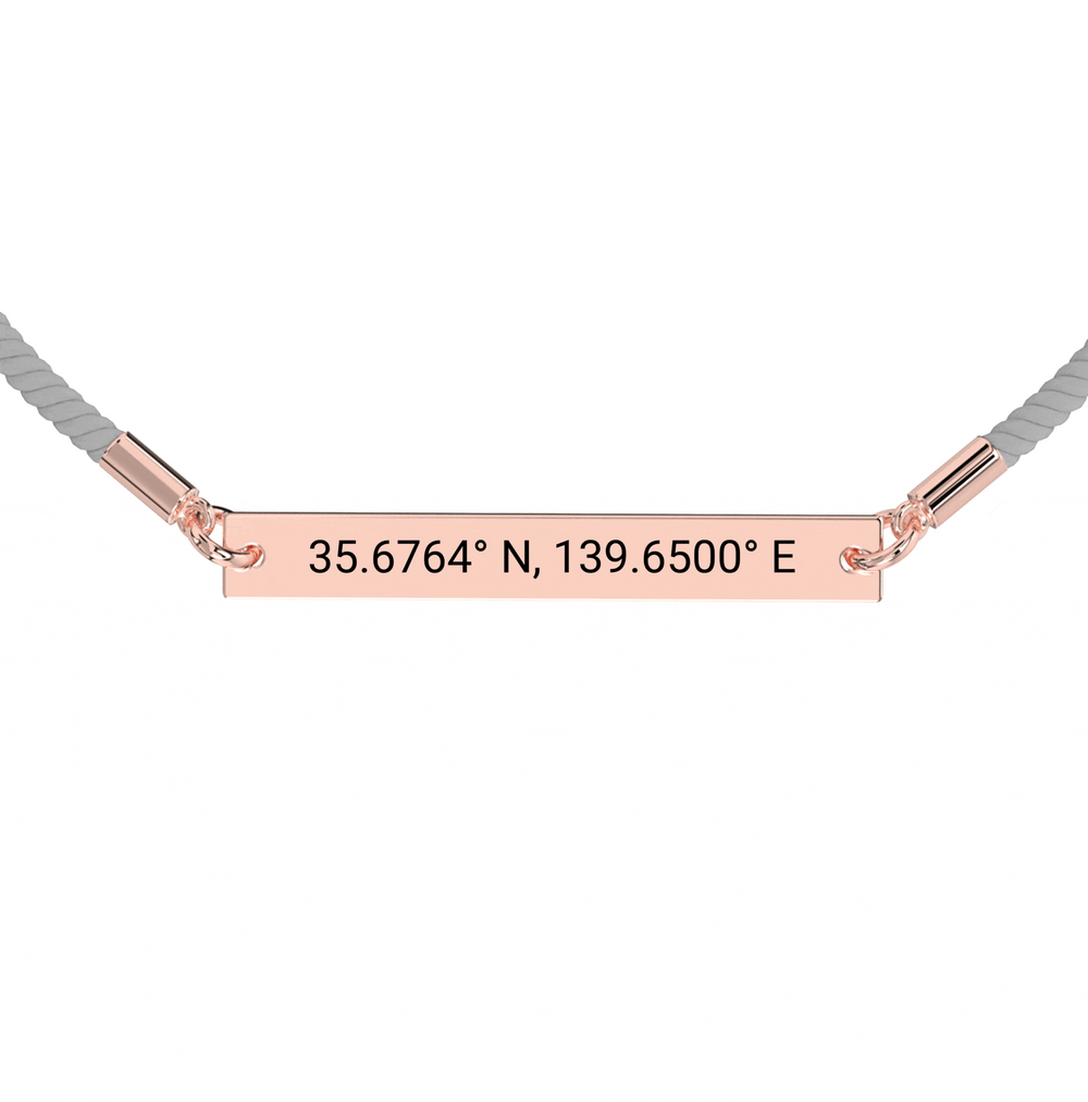 Coordinate Engraved Rope Bracelet media 11