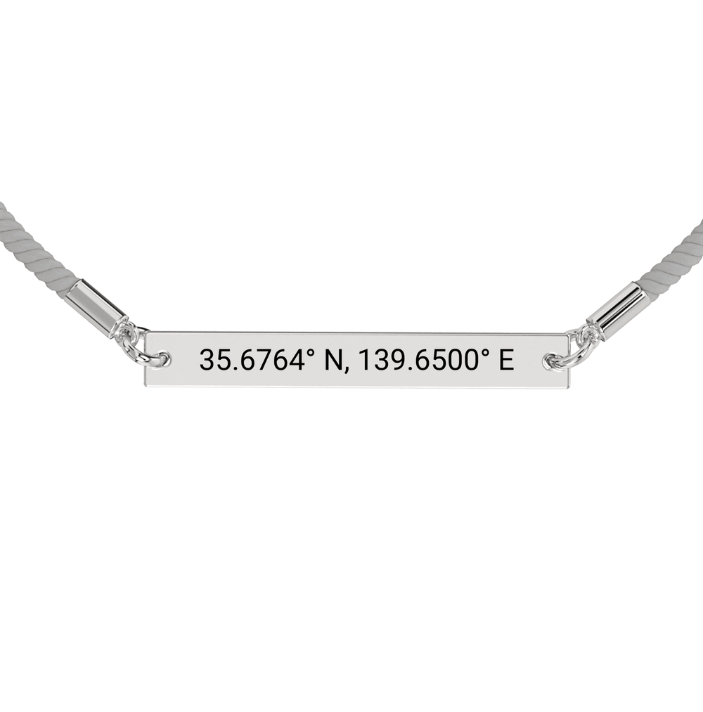 Coordinate Engraved Rope Bracelet media 10