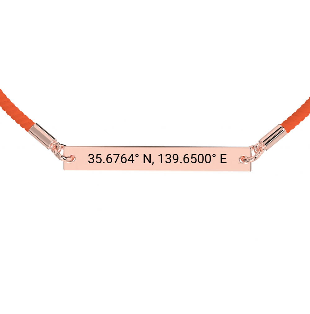 Coordinate Engraved Rope Bracelet media 18