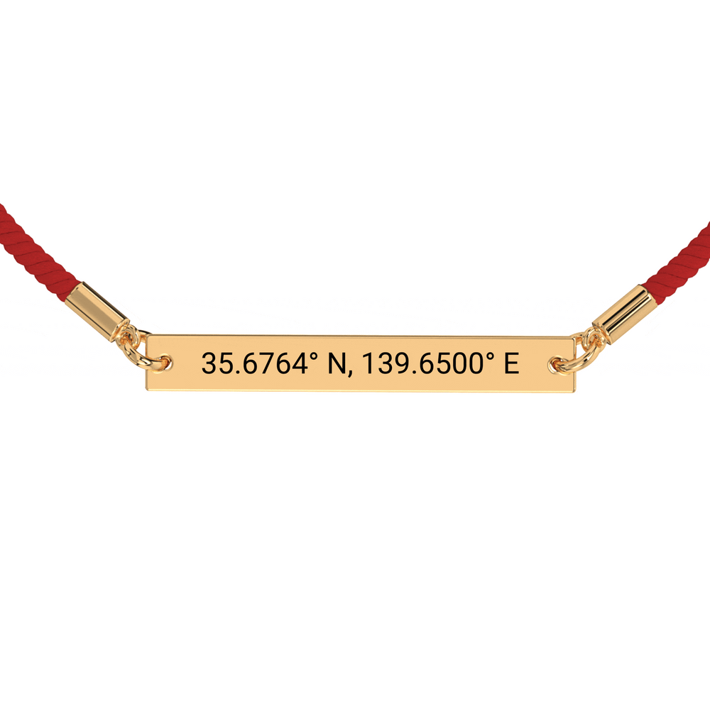 Coordinate Engraved Rope Bracelet media 11