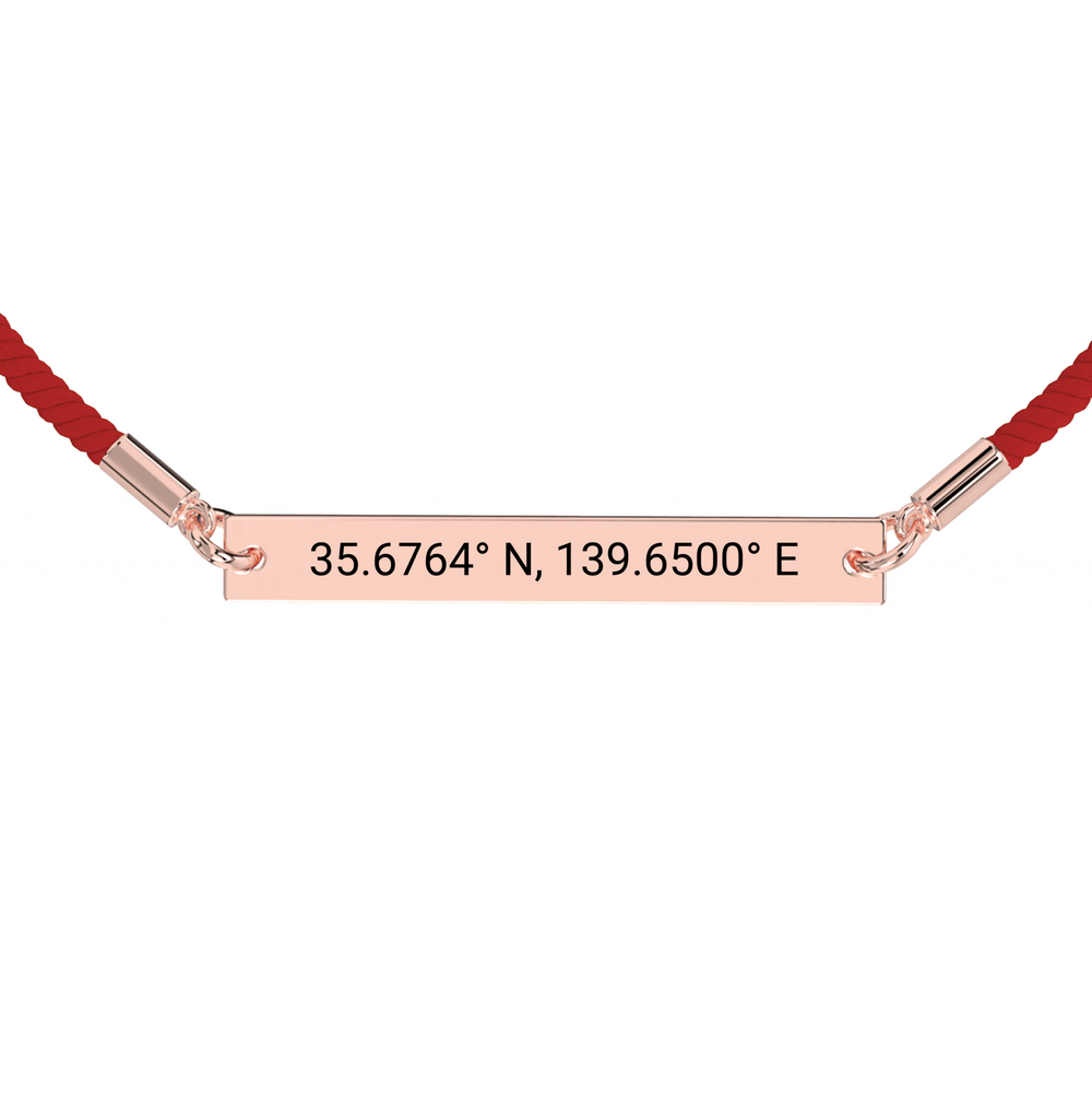 Coordinate Engraved Rope Bracelet media 12