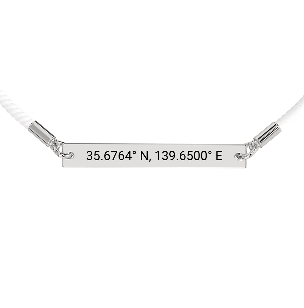 Coordinate Engraved Rope Bracelet media 7