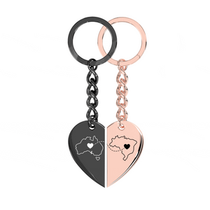 Heart Between Countries Engraved Keychain (2 Keychains) media 11