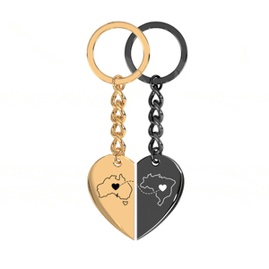 Heart Between Countries Engraved Keychain (2 Keychains) media 8