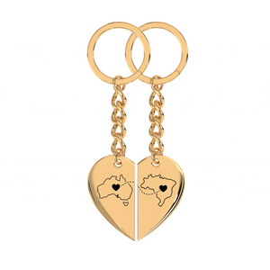 Heart Between Countries Engraved Keychain (2 Keychains) media 6