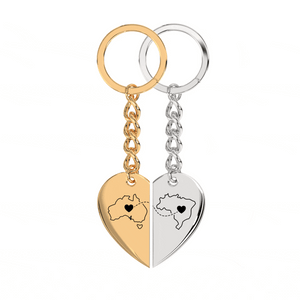 Heart Between Countries Engraved Keychain (2 Keychains) media 15