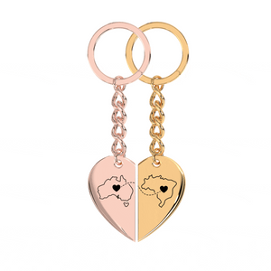 Heart Between Countries Engraved Keychain (2 Keychains) media 17