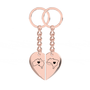 Heart Between Countries Engraved Keychain (2 Keychains) media 16