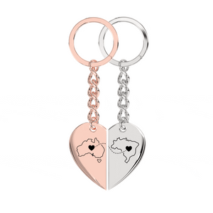 Heart Between Countries Engraved Keychain (2 Keychains) media 9
