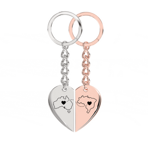 Heart Between Countries Engraved Keychain (2 Keychains) media 14