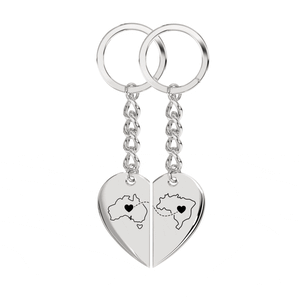 Heart Between Countries Engraved Keychain (2 Keychains) media 12