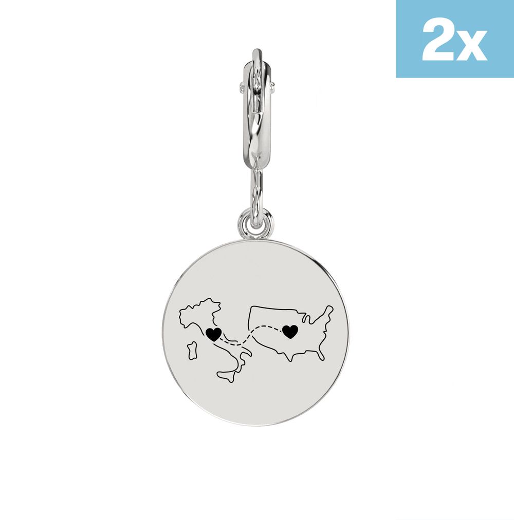 Dual Maps Engraved Earrings media 1