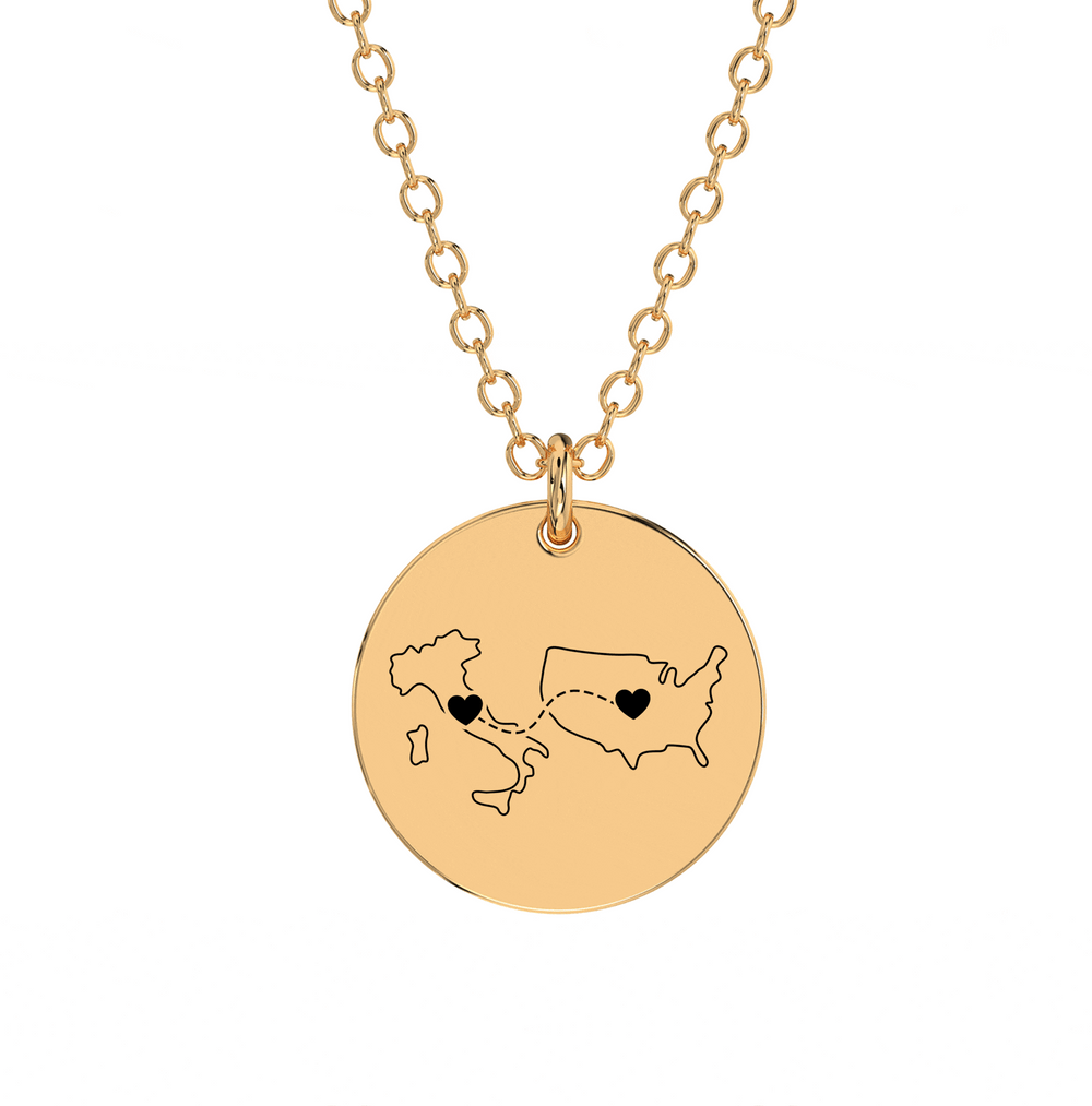 Dual Maps Engraved Necklace media 1