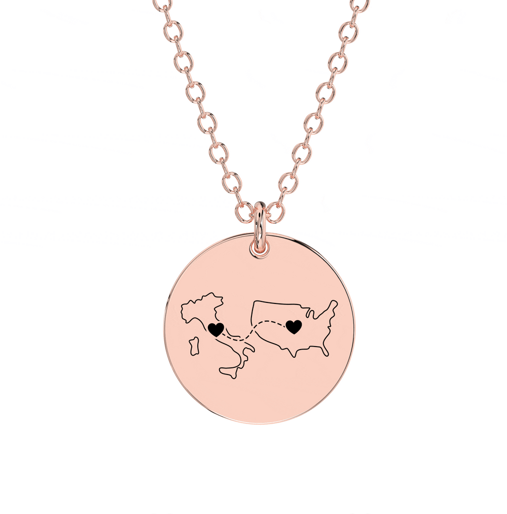 Dual Maps Engraved Necklace media 5