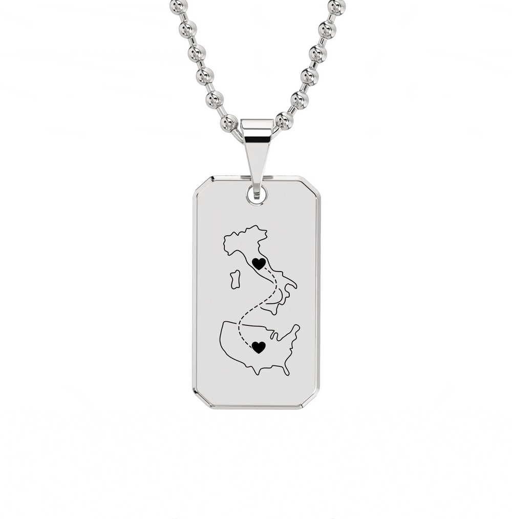 Dual Maps Engraved Dogtag Necklace media 6