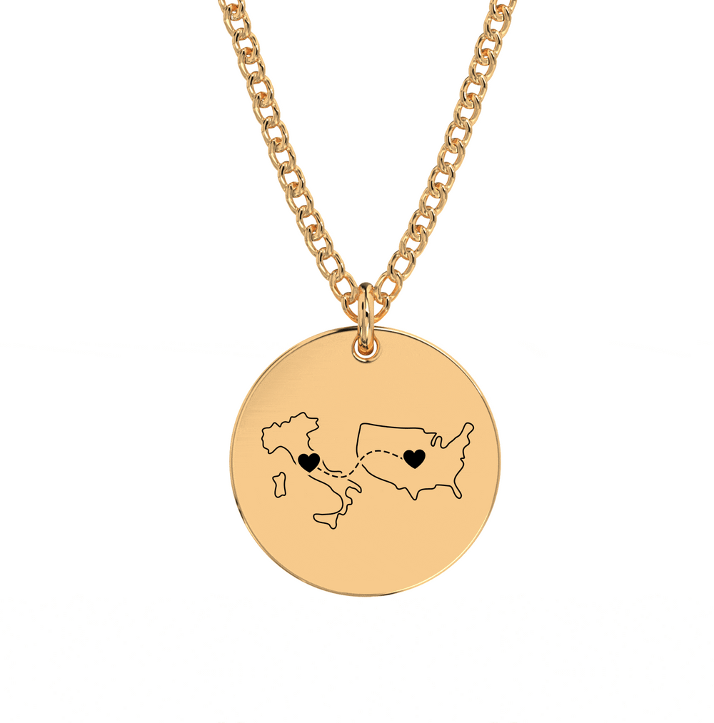Dual Maps Engraved Necklace media 11