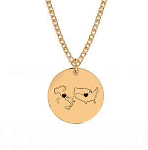 Dual Maps Engraved Necklace media 11