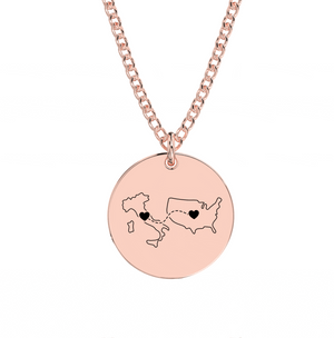 Dual Maps Engraved Necklace media 12
