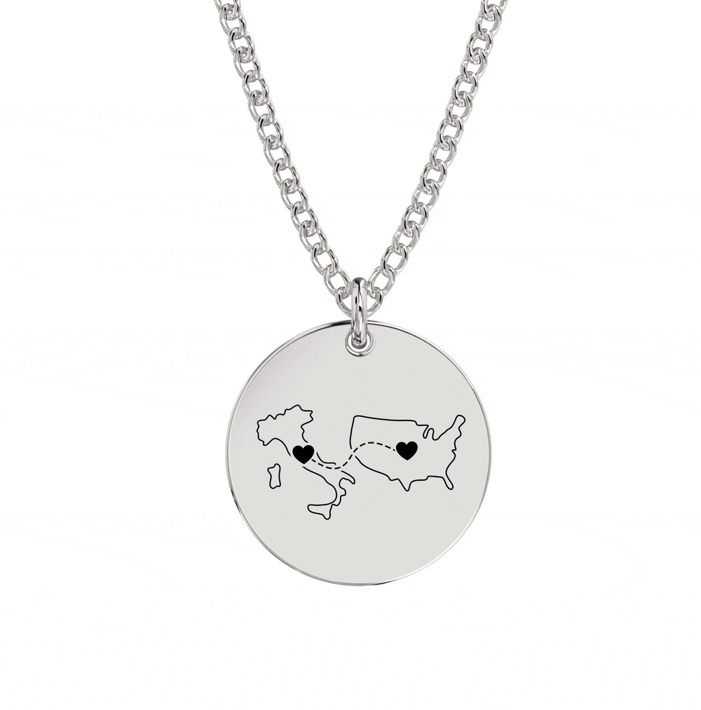 Dual Maps Engraved Necklace media 9