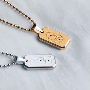 Long Distance Engraved Dogtag Necklace