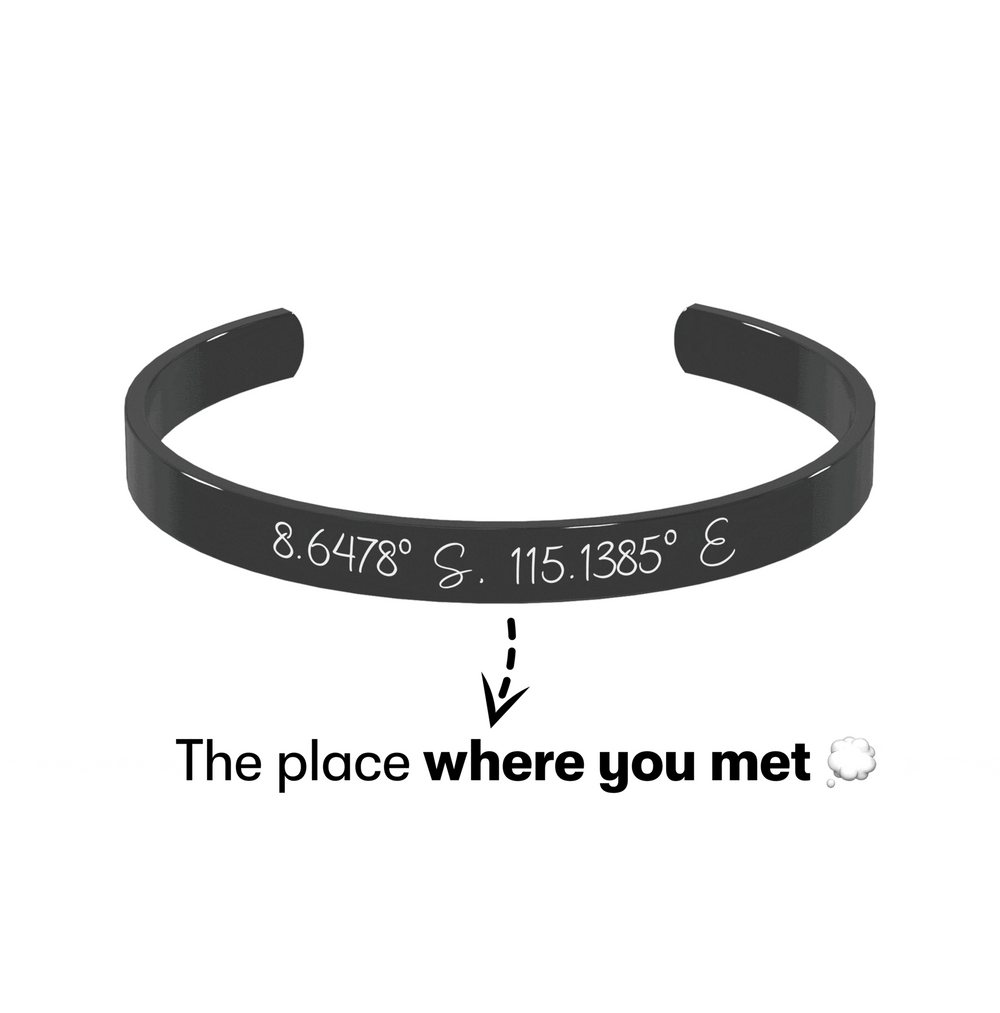 Coordinate Engraved Cuff Reminder Of A Place That Matters