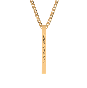Coordinate Engraved Bar Necklace media 8