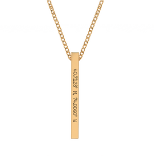 Coordinate Engraved Bar Necklace media 7