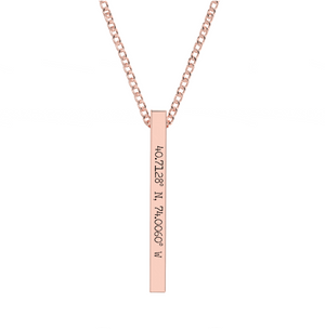 Coordinate Engraved Bar Necklace media 1