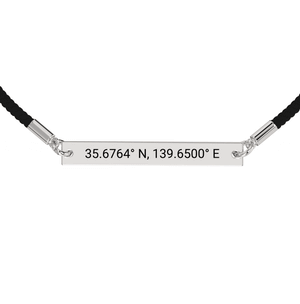 Coordinate Engraved Rope Bracelet media 1