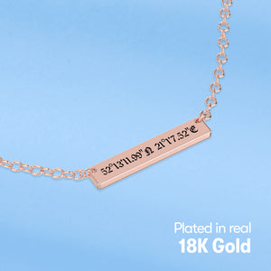 Coordinate Engraved Horizontal Bar Necklace media 13