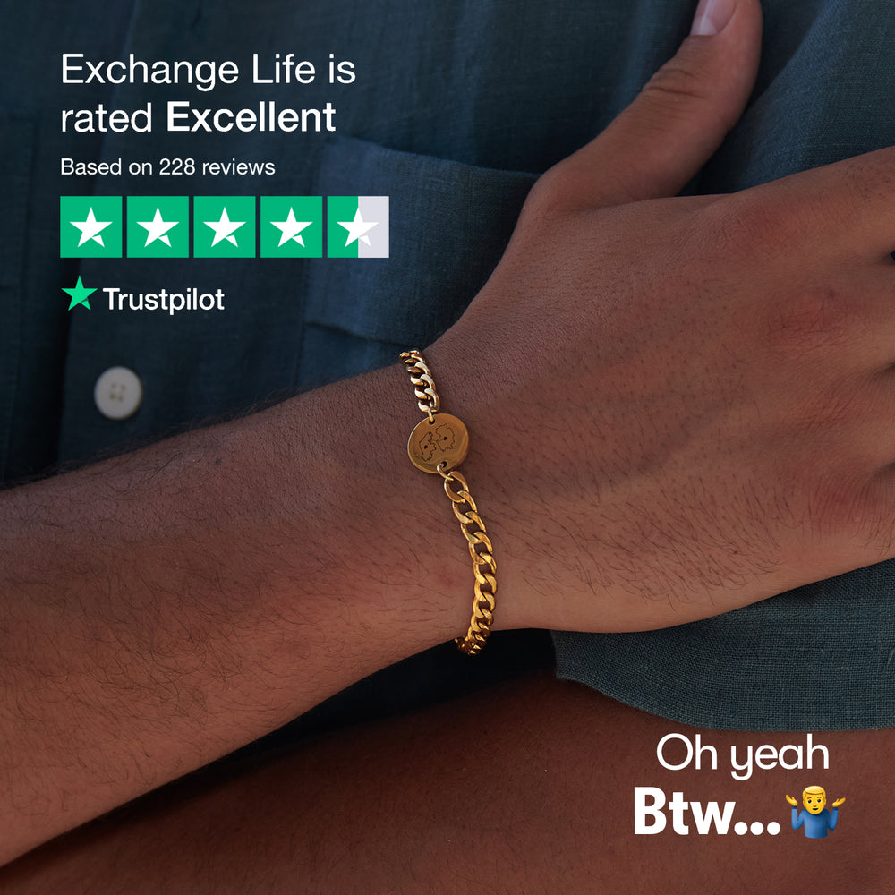 Long Distance Engraved Chunky Bracelet media 10